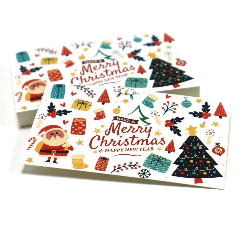 Decor Package Insert Message Note Cards Greeting Postcard Happy New Year Merry Christmas Card