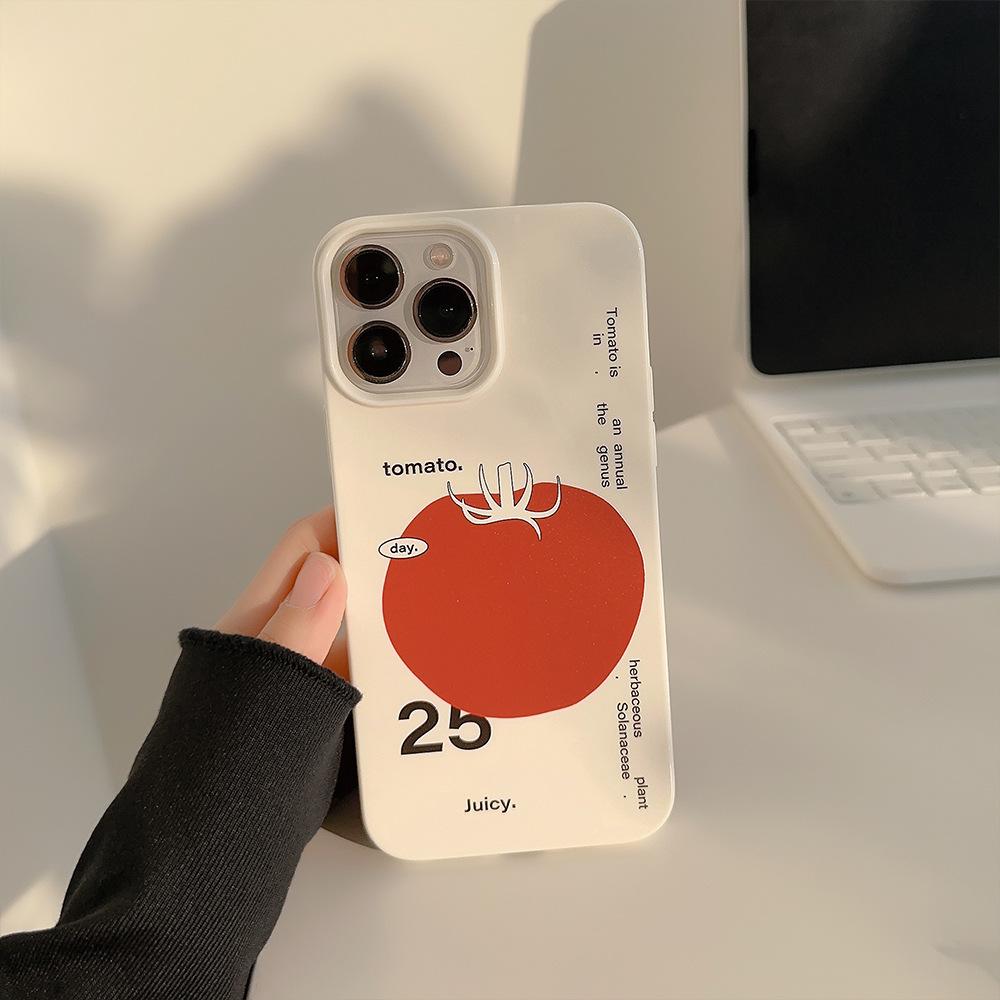 Ins Niche Art for IPhone16 Phone Case 17 High-end Feel 12 Glossy X/8 for 15promax Tomato 11
