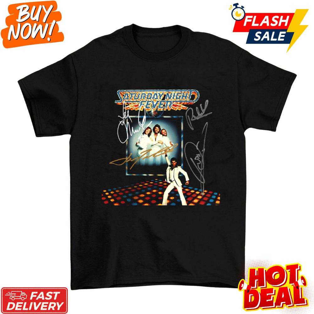 Bee Gees Saturday Night Fever Inspired Black Cotton Unisex T-Shirt S-5XL Unisex T-Shirt L