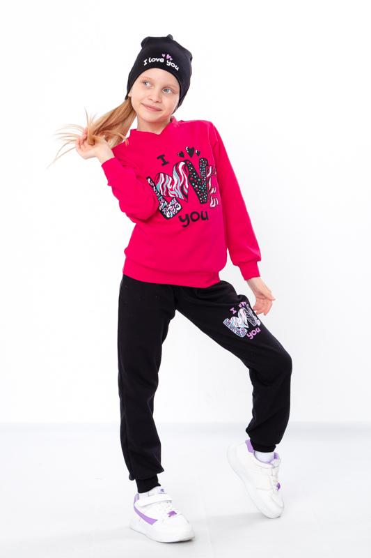 Girls' Outfit – Sweatshirt, Pants & Hat, Brushed Knit, Demi-season, 6168-023-33-5 HC