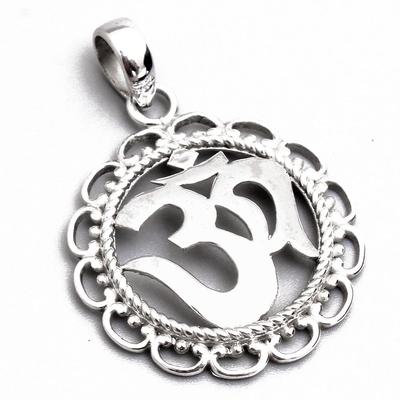 Silver Pendant, Handmade Jewelry, Om Pendant, Spiritual Pendant, Statement Jewelry, 925 Sterling Pendant