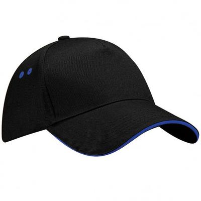 Beechfield Unisex Ultimate 5-Panel-Kontrast-Baseballkappe mit Sandwich-Schirm/Kopfbedeckung (2er-Pack)