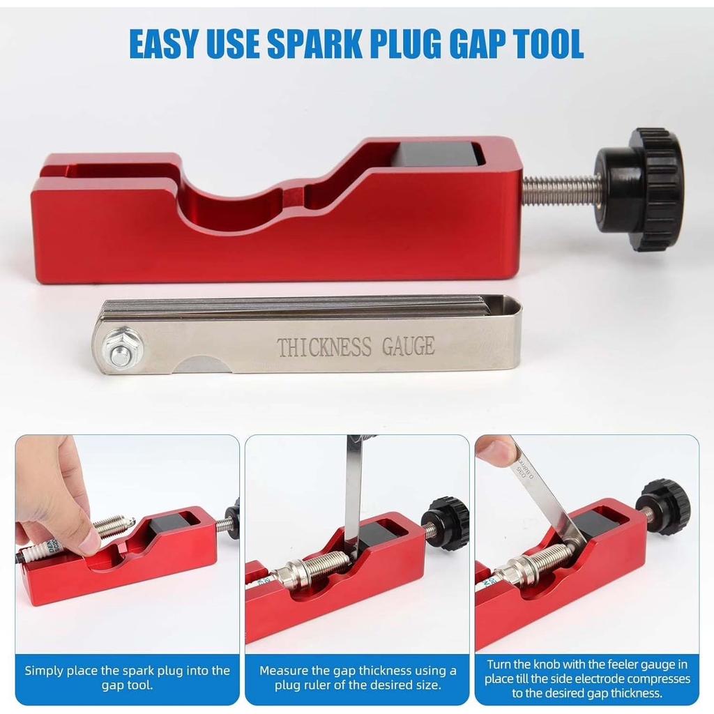 Spark Plug Gap Tool, Precision Sparks Plug Adjustment Gauge, Engine Maintenance Measurement Gear Kit, Automotive Motorcycle Marine