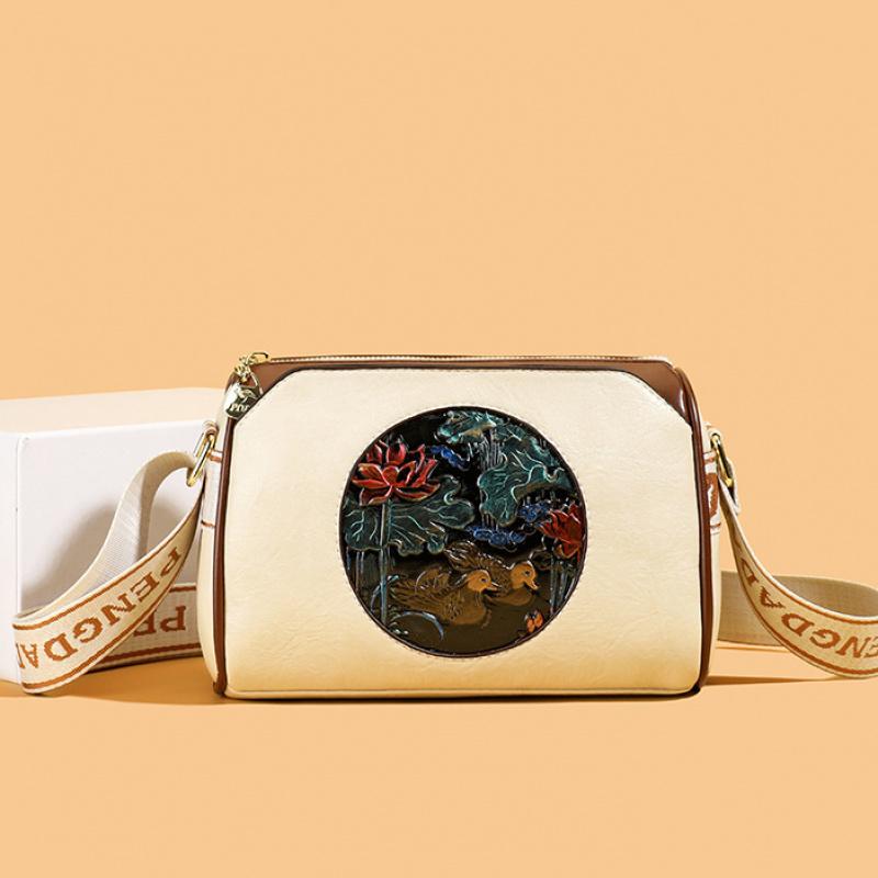 Casual Women Handbag Soft Leather Small Shoulder Crossbody Bags For Women 2025 Summer New Fashion Print Ladies Messenger Tote Bag