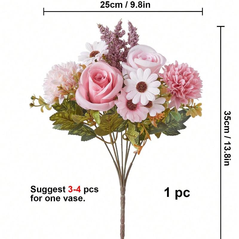 1 szt. Sztuczne kwiaty Fałszywe róże Bukiet kwiatów Jedwabne stokrotki Mniszek lekarski Kwiaty Hurtowe Na ślub Dekoracja domu Impreza Dekoracje stołu, Walentynki