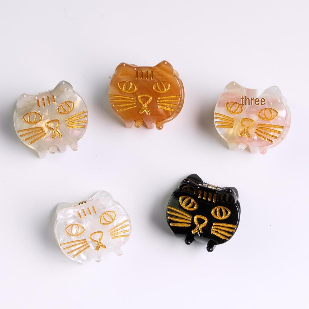 Bamboo Yao Jewelry: Cute Kitten Acetate Hair Clip - Cartoon Cat Acrylic Accessory