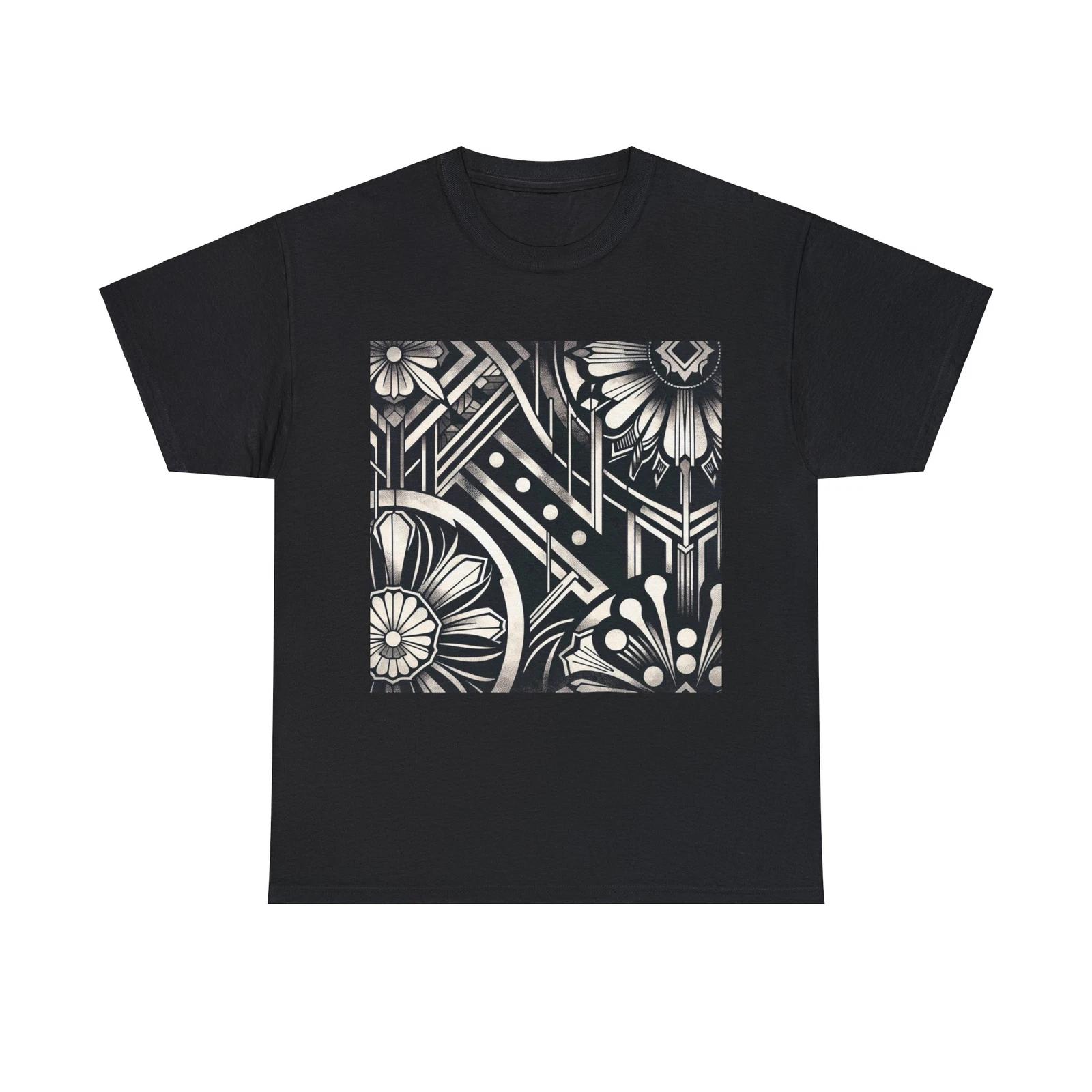 Unisex Adult T Shirt Art Deco Floral Geometric Pattern Fine Art Classy Graphic 2XL