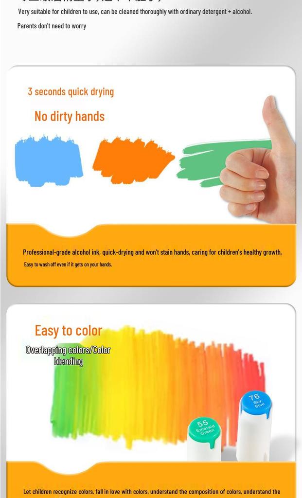 48-Color Anime Art Brush Markers - Fade-Resistant, Layerable Watercolor Set