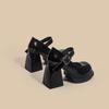 High heels women's thick heel retro Mary Jane shoes platform waterproof table round head word with JK small leather shoes women's middle heel