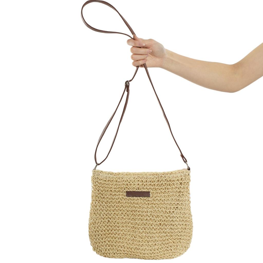 Handmade Straw Weaving Casual Versatile Trend Simple Small Leather Brand Messenger Bag