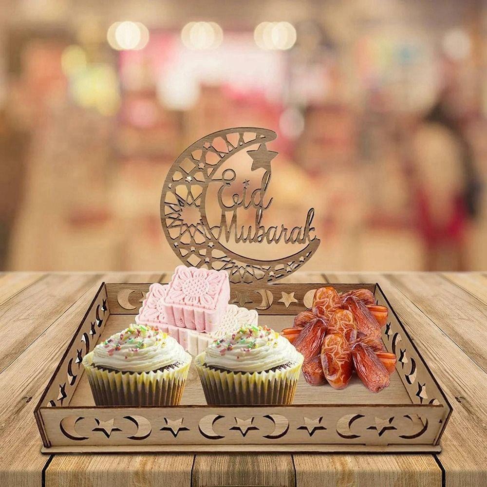 Star Eid Mubarak Cake Display Ramadan Home Decoration Party Supplies Food Tray Ornament Food Holder