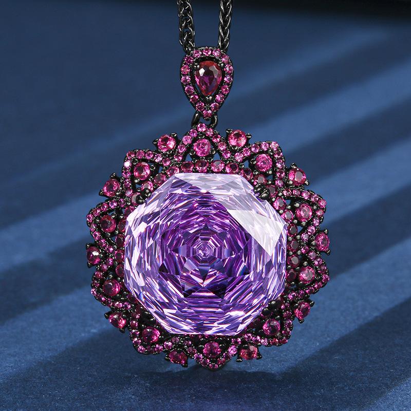 

Ювелирные изделия Медное основание с золотым покрытием Имитация огранки «роза» Морской синий темперамент Ретро Черное золото Подвеска Ювелирные изделия Основной камень 18 мм