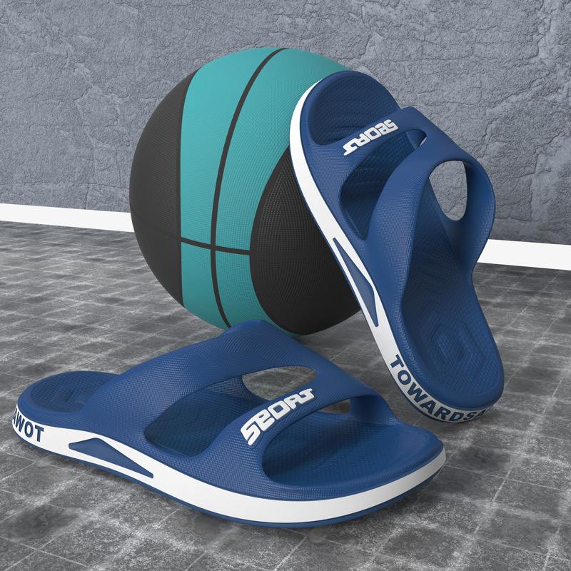 Slippers men's summer wear fashion casual sandals soft-soled outdoor beach shoes one-word slippers household