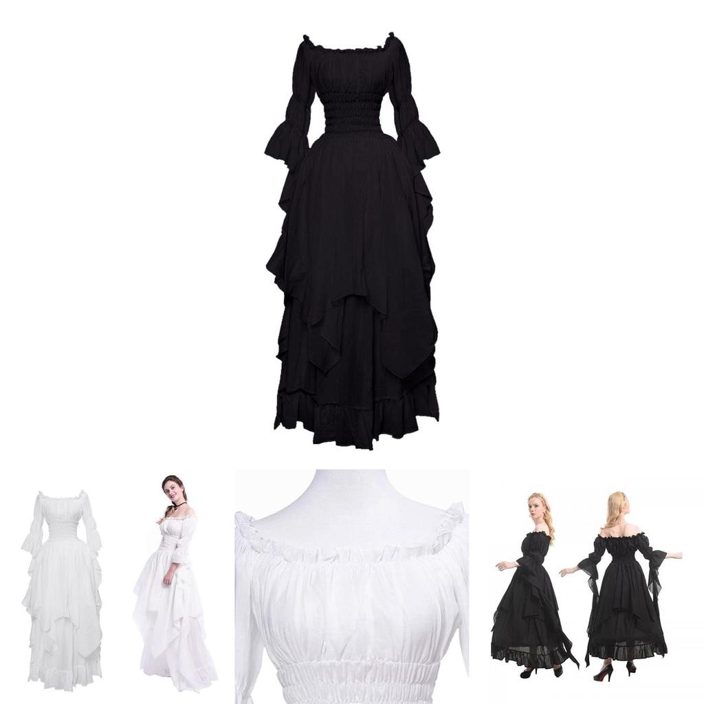 Hs7001 Qita Renaissance Costume With Polyester Fabric Unisex Medieval Halloween Dress For Game Anime Role Play Sizes S-xxl)