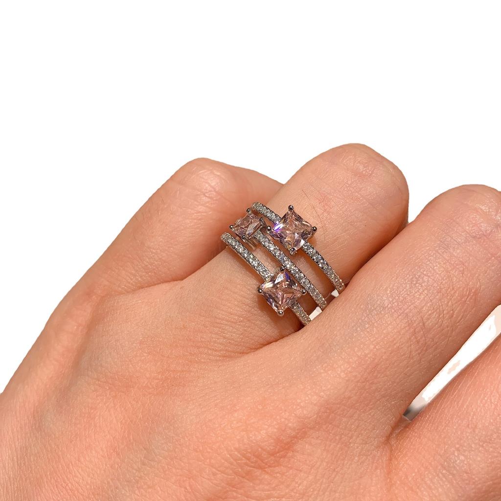 2021 New Vintage Lady Pink Diamond Ring Founder 5X5 Fashion Treasure Jewelry Ring