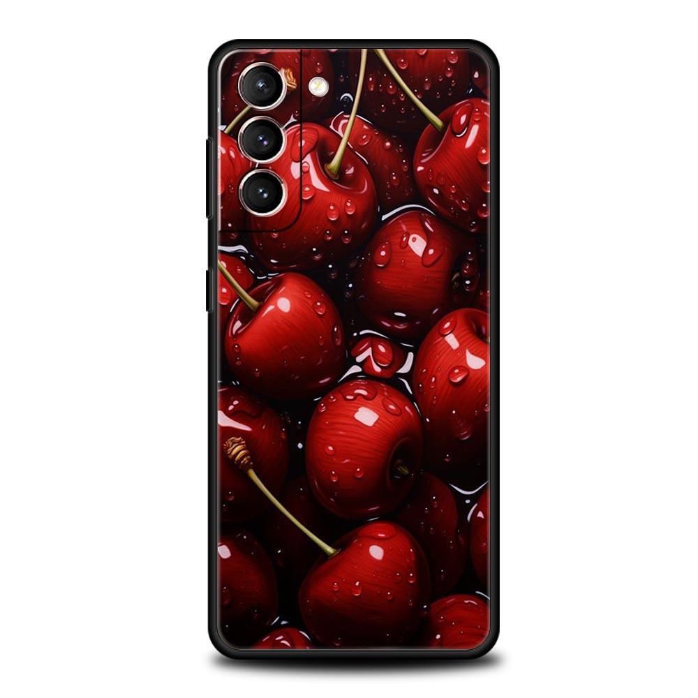 Cherries Cherry Fruit Phone Case For Samsung Galaxy S24 S23 S22 Ultra S20 S21 FE 5G S10 S9 Plus S10E S8 S7 Edge Silicone Cover
