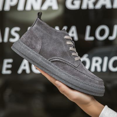 Fashion Men Shoes Outdoor Cow Suede Leather Designer Fashion Brand Men Sneakers Lace-up Black Casual Shoes Men Oxfords Footwear