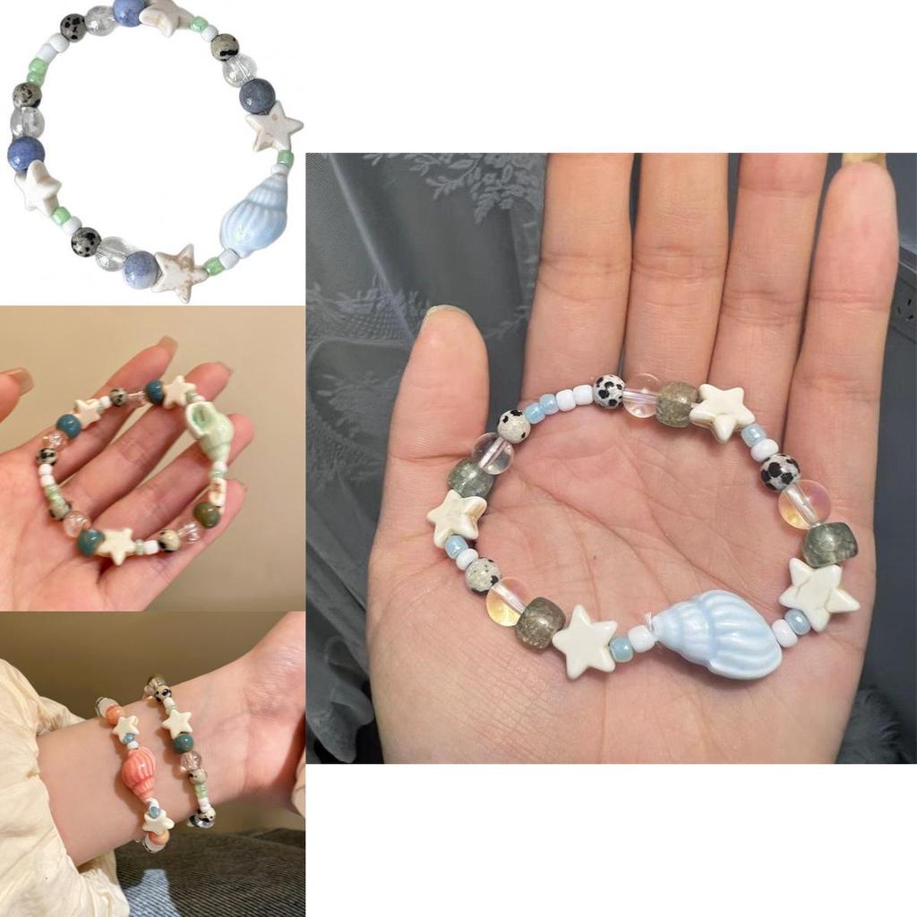 Sweet Vacation Starfish Beaded Bracelet For Women With Shell Accents And Handmade Crafting