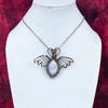 Rainbow Moonstone Pendant Butterfly Gemstone Pendant Copper Wire Wrapped Jewelry