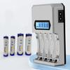 Type C 4 Bay Battery Charger for AA 3A NiMH NiCD Rechargeable Batteries Independent Slot Design
