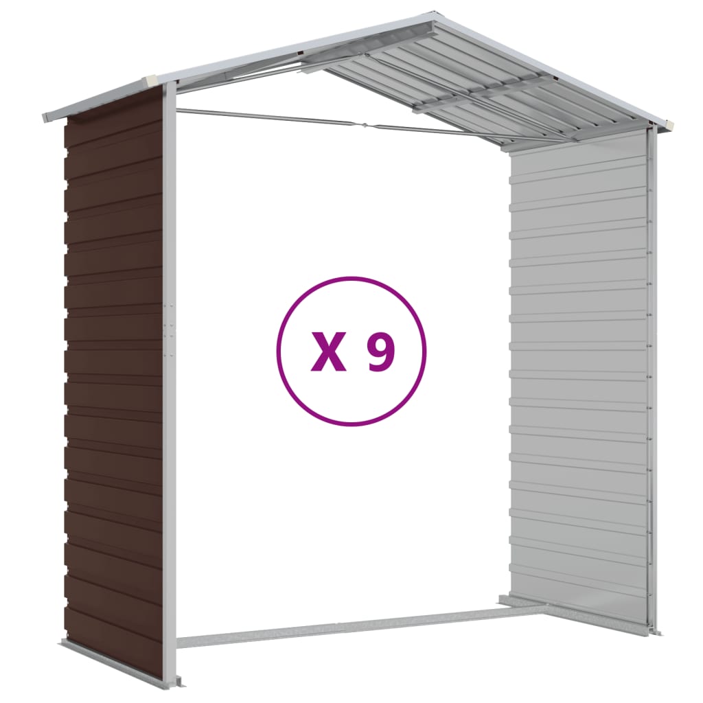 Garden Shed Brown 191 x 810 x 198 cm Galvanized Steel