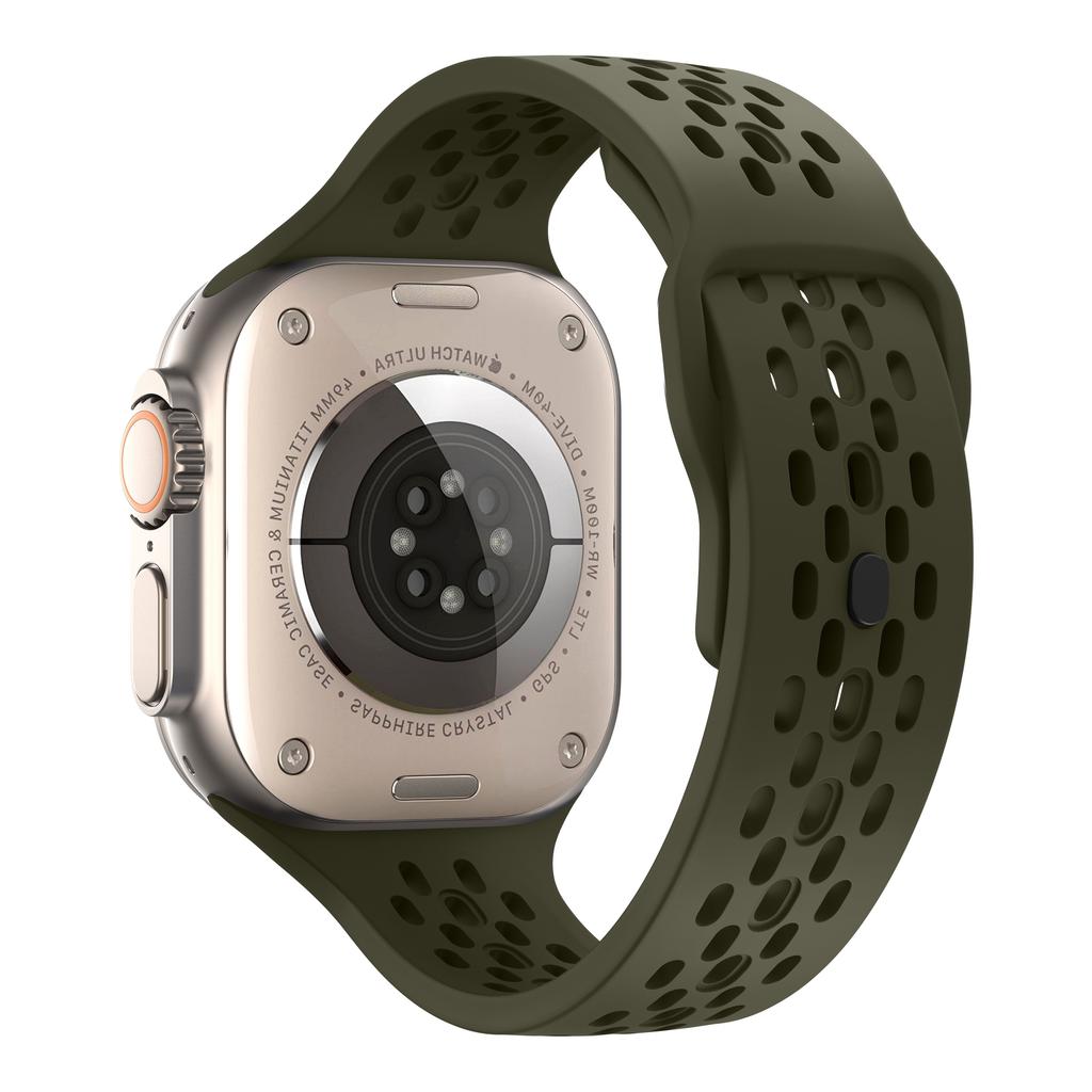 Oddychający silikonowy pasek do Apple Watch Ultra3 49mm 46mm 45mm 44mm 42mm 41mm 40mm bransoletka sportowa iWatch Series 11 10 9 8 7 6 SE3 pasek