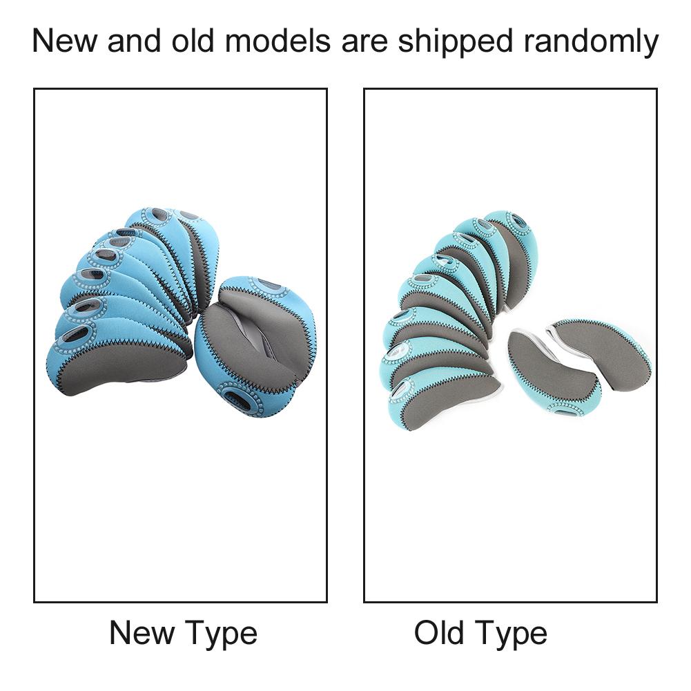 10Pcs Set Fashionable Golf Irons Headcover Ball Head Protect Cover(Gray Sky Blue)