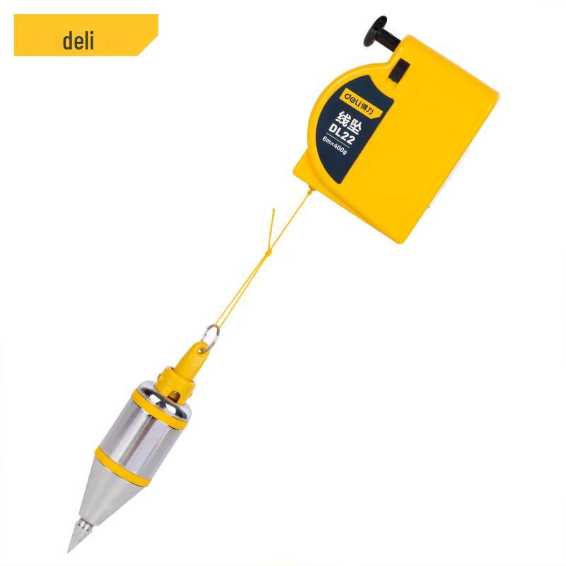 Deli 6m Magnetic Plumb Bob with Auto-Retract Line 1