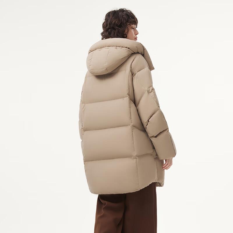 Tanboer Women's Mid-Length Hooded Loose Down Jacket 530750A