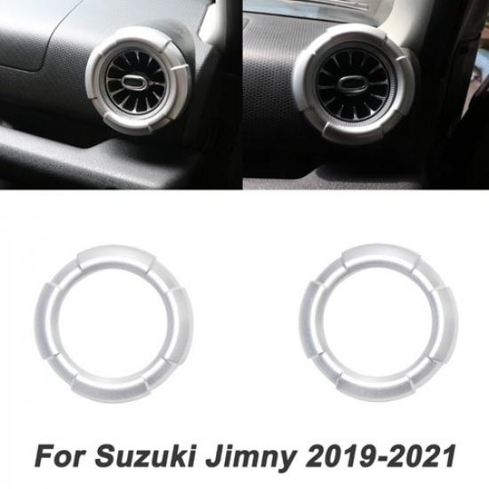 Pair Silver Center Console A/C Vent Outlet Cover Trim For Suzuki Jimny -