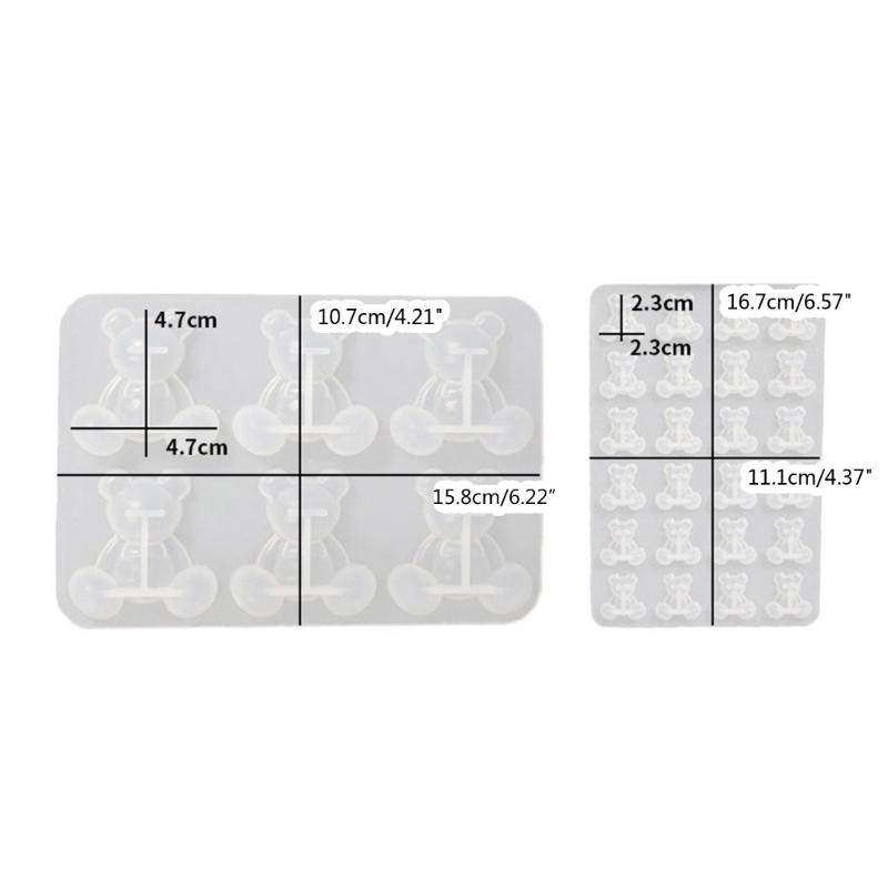 Bear Earring Silicone Mold Brooch Hair Pin Decorative Casting Mold Headwear Clip Mold DIY Craft Jewelry Making Supplies