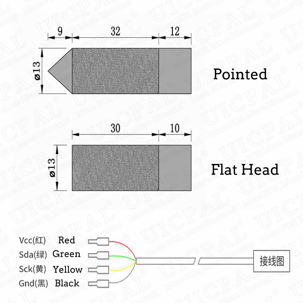SHT30 Temperature Humidity Sensor Probe Cable Module Metal Head Digital Capacitance Sensors OEM Length I2C Output 1M 3M 5M 10M