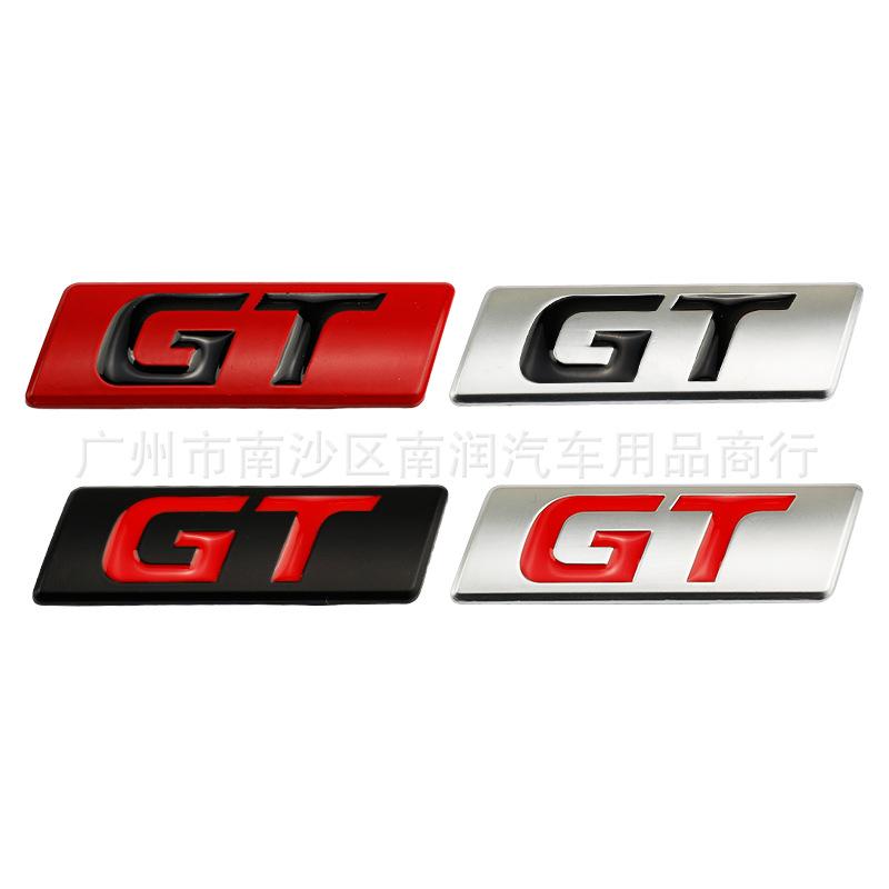 GT 3D Metal Emblem Badge for Rear Trunk Fender Self‑Adhesive Displacement Modified Car Exterior Decor Sticker