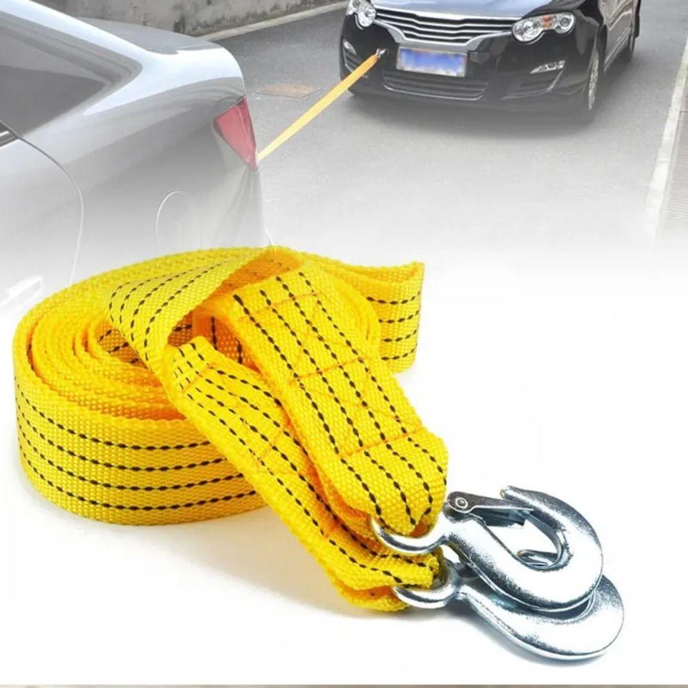 3 Ton Capacity Car Tow Cable Hooks Included Towing Pull Rope Rescue Tools Tow Strap Trailer Use