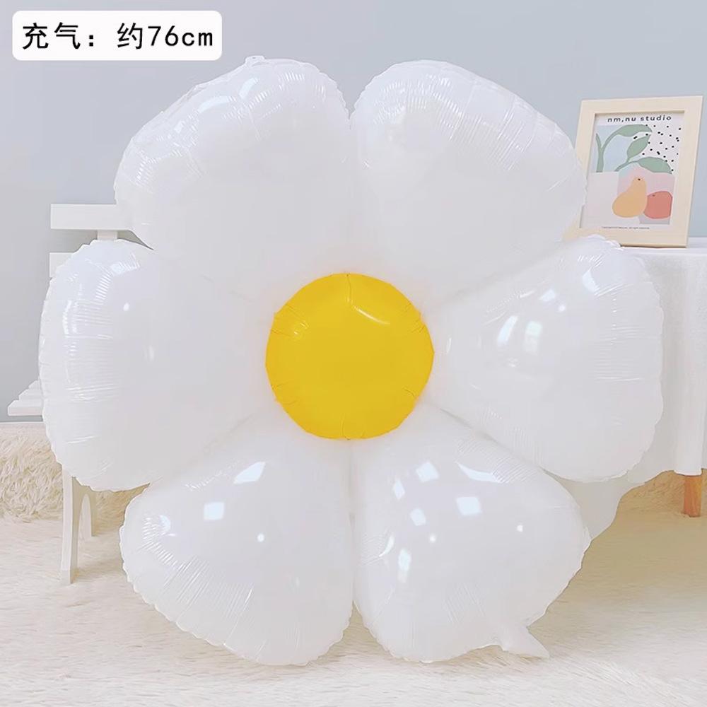 Candy Color Sunflower Daisy Flower Matte Modeling Aluminum Film Balloon Children'S Photo Year-Old Scene Decoration