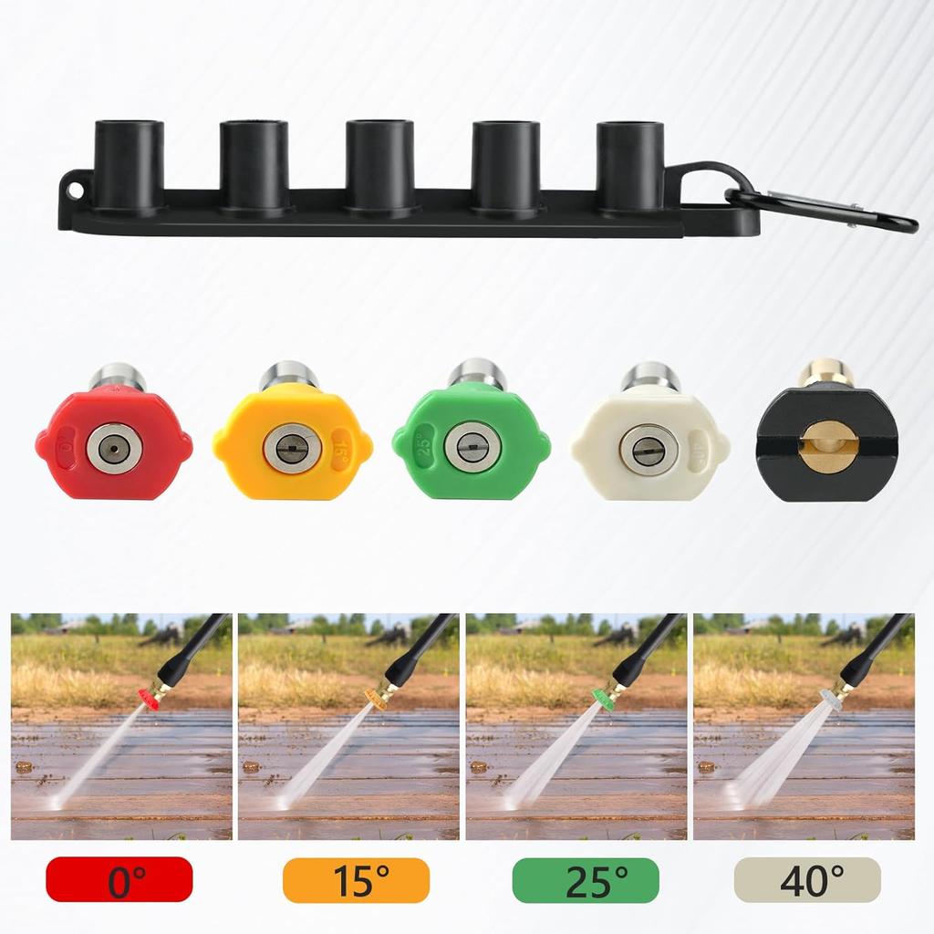 Pressure Washer Gun with 5 Pcs Quick Connect Nozzles,Compatible with Karcher, Ryobi,Powerstroke,Greenworks, Husky, Raptor Blast,Electric Power