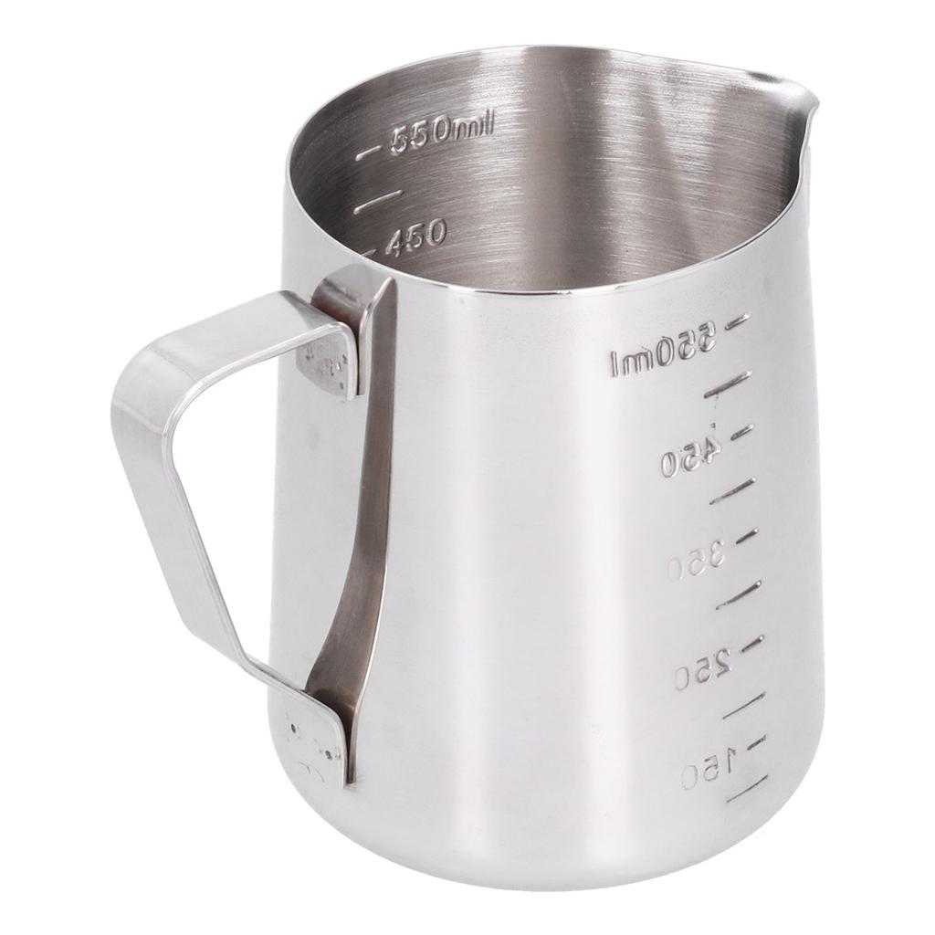 Milk Frothing Jug Mug Stainless Steel Foam Making Coffee Pitcher with Measuring Scale for Home Party Bar550ML