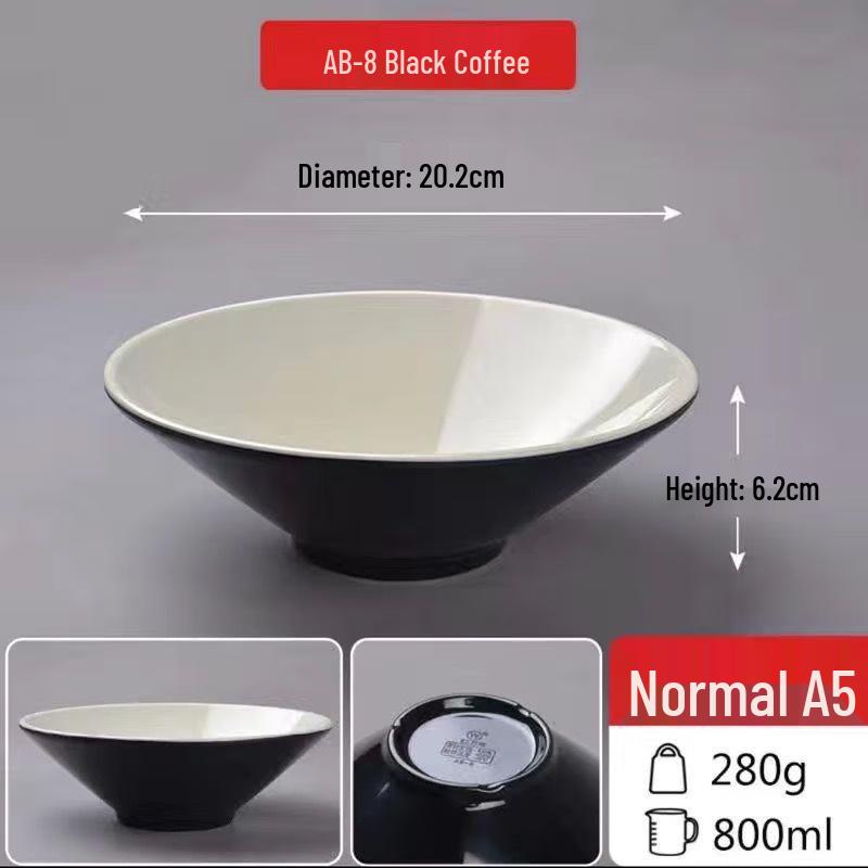 Heerli Melamine Commercial Ramen Soup Bowls, 10-Pack