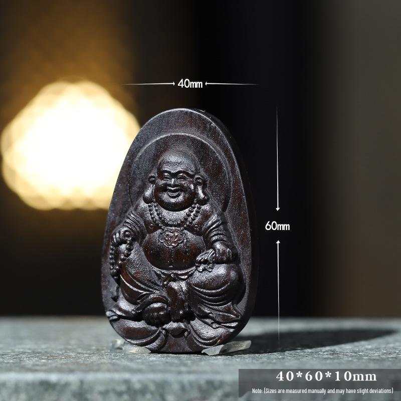 Bodhisattva Chess Agarwood Maitreya Pendant - Chinese Style Wooden Handheld Item and Portable Neck Accessory