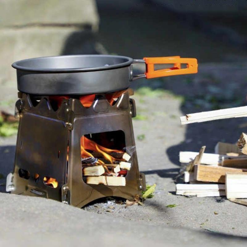 Metal Wood Burning Stove Folding Pocket Stove Wood Furnaces Burners Outdoor Metal Backpacking Stove Easy to Carry