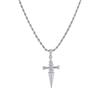 Punk Stainless Steel Sword Cross Pendant Necklaces Twists Chain Hip Hop Choker Necklace for Women Men Jewelry Gifts