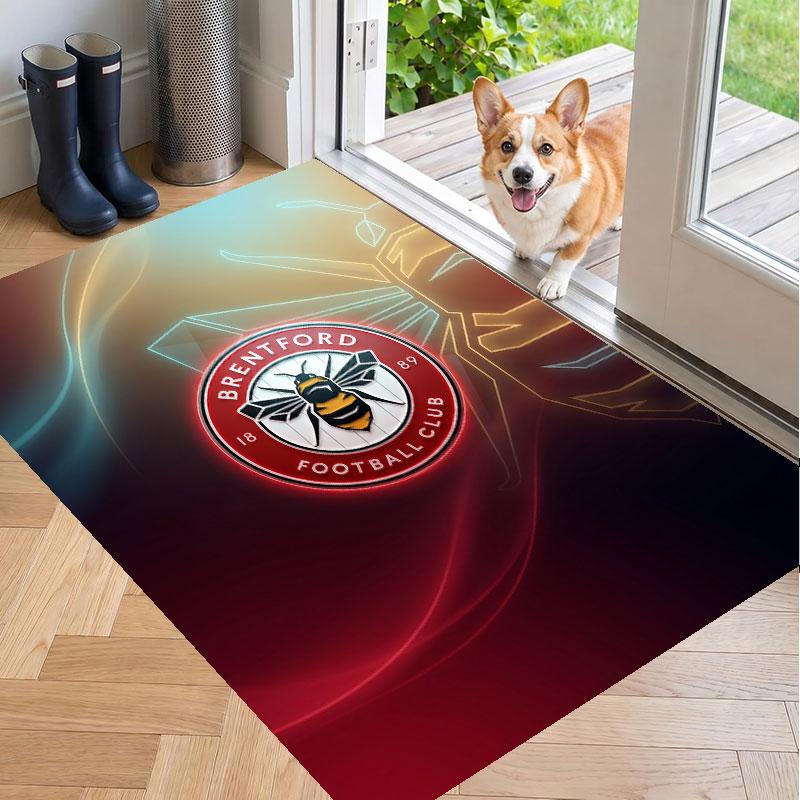 Soft Floor Carpet Brentford Football Pattern Area Rug Decorative Mat For Home Room Decoration
