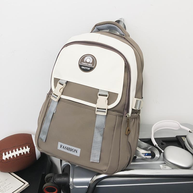School Bag New School Bag Female Junior High School Student High School Student Backpack Grade 3-6 Large Capacity Simple Lightweight Backpack