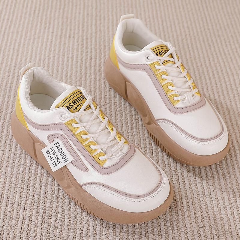 Fashion Autumn Women Vulcanized New Shoes Sports Loafers 2025 Comfortable Walking Sneakers Ladies Thick Soled Lace Up Casual Shoes