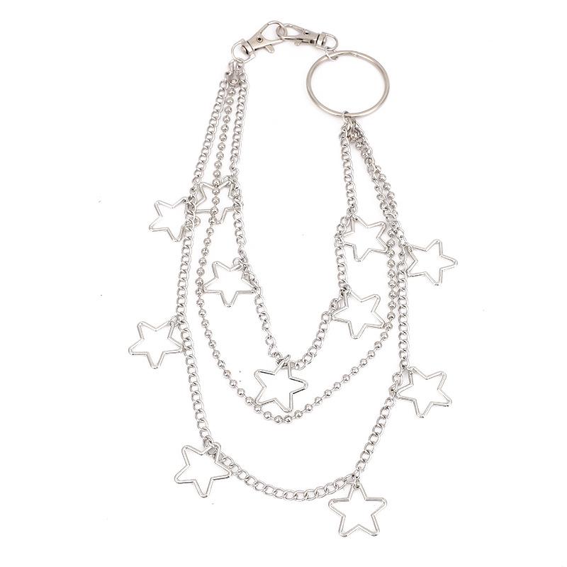 Retro Metal Star Waist Chain: Women's Punk Street Style Multi-layer Chain
