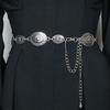 Delicate Carved Flower Buckle Waist Belt Women Coat Dress Belt Thin Waistband Shinning Ethnic Style Adjustable Belt