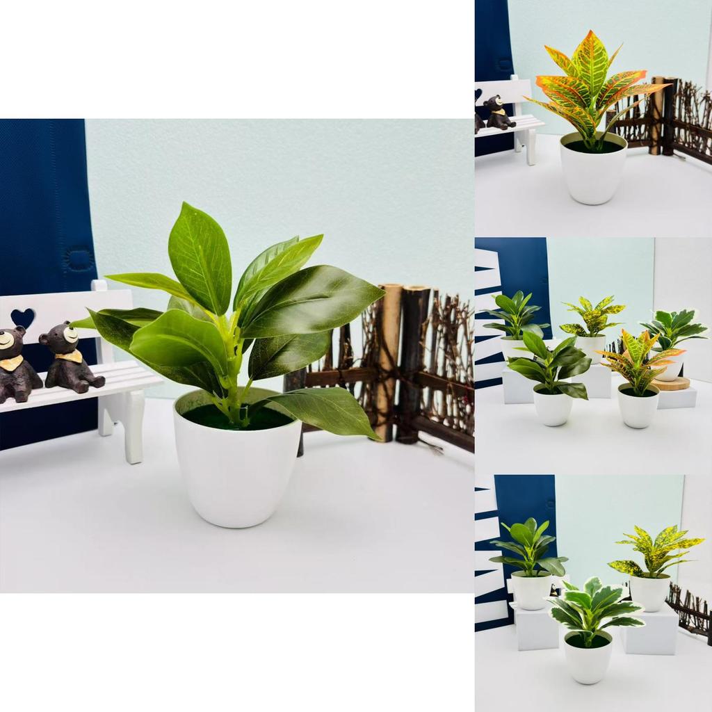Green Faux Plant With Plastic Pot For Living Room And Office Decoration