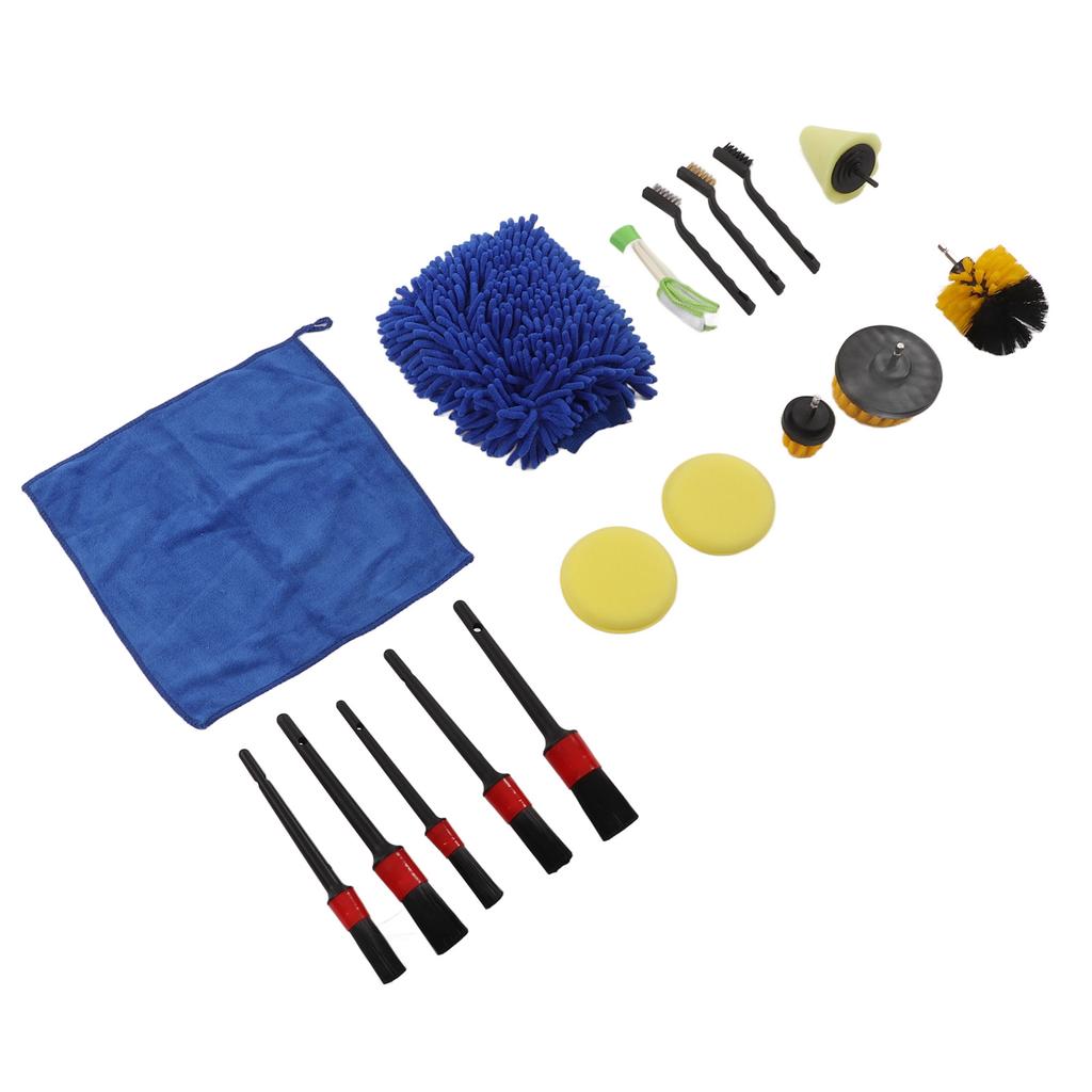 17pcs Auto Detailing Brush Kit Professional Car Detail Cleaning Brush for Wheel Exterior Interior