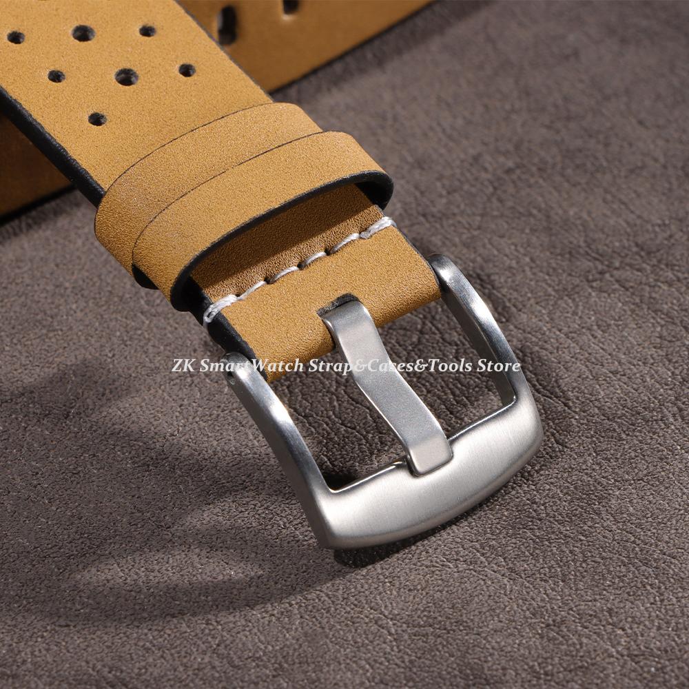 20mm 22mm Watch Strap for Huawei Gt3 Watchband for Samsung Watch Quick Release for Seiko 5 Bracelet Brown Porous Breathable Band