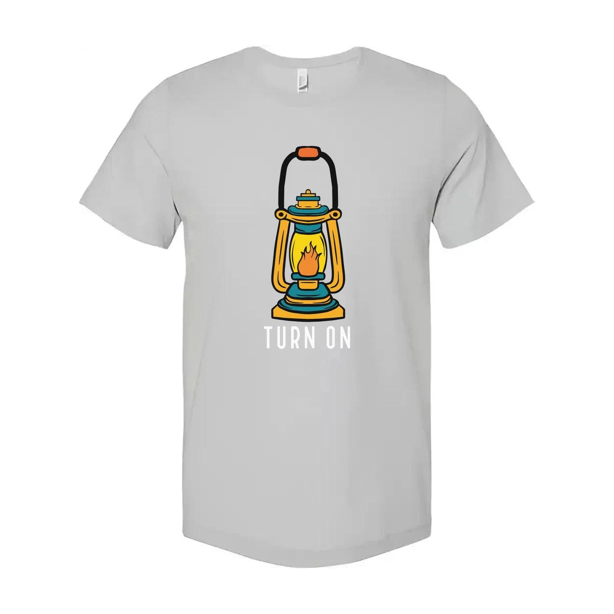 

Unisex Outdoor Lantern Graphic Tee With Turn On Message For Adventure Lovers And L
